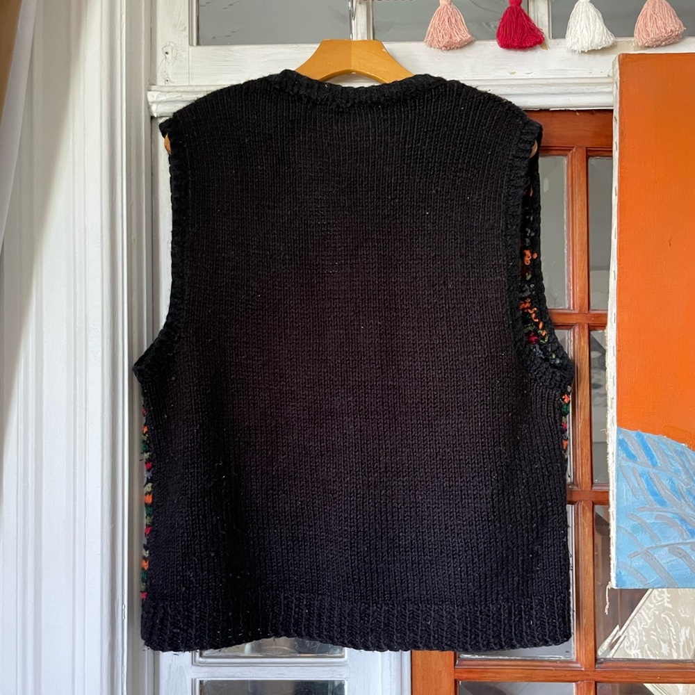 Vintage Hand Knit Striped Sweater Vest - Picture 4 of 6